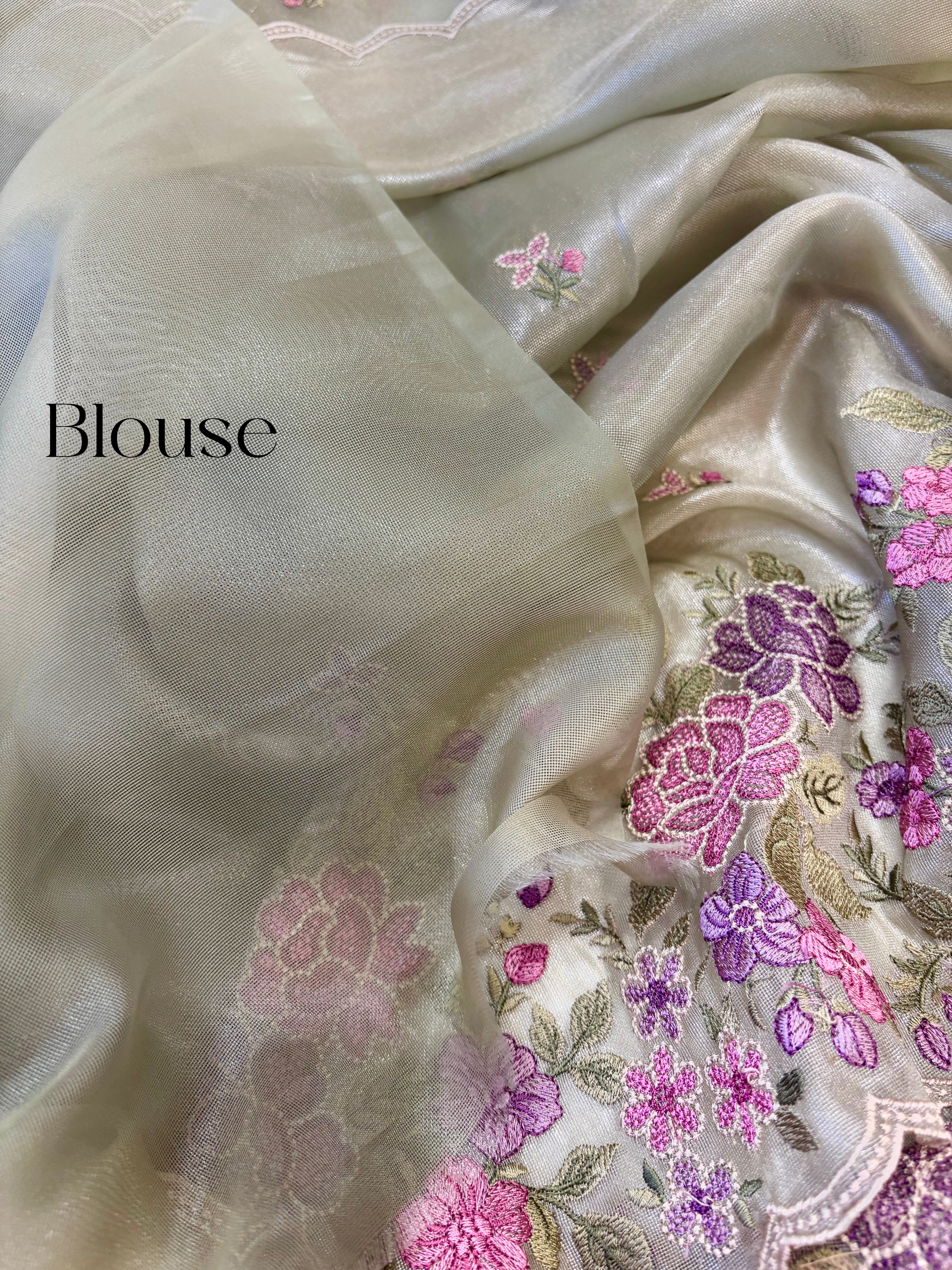 Glass Organza saree
